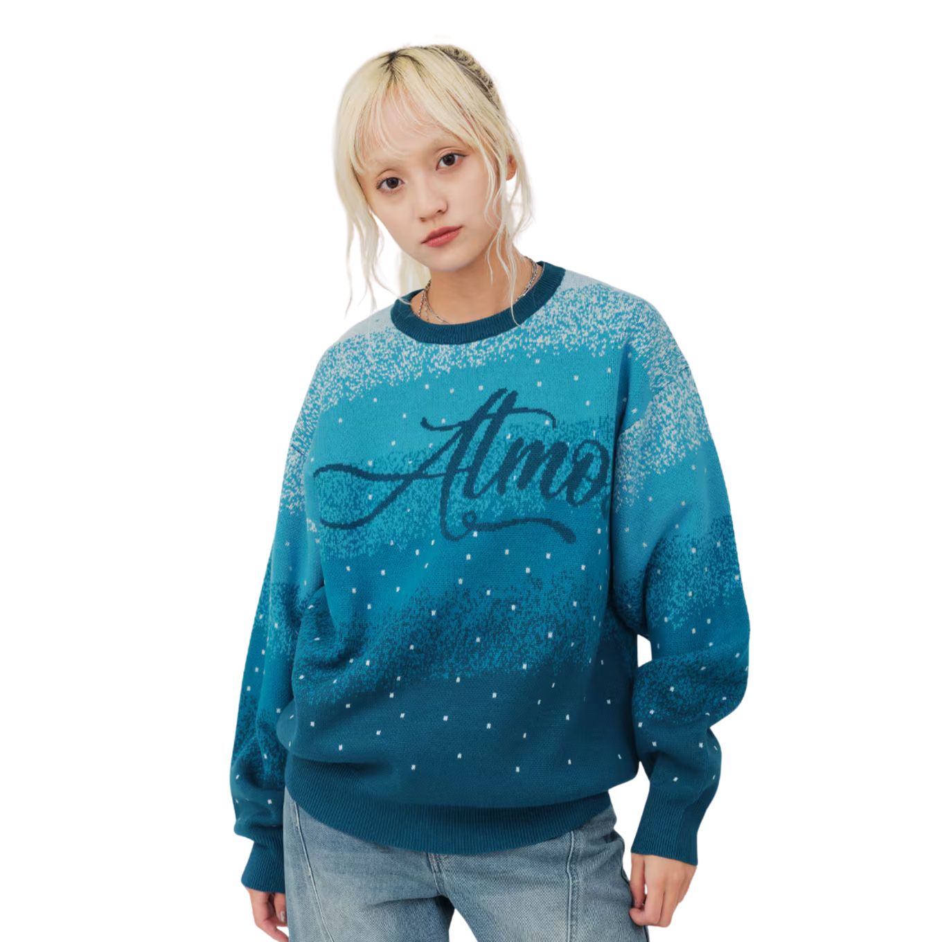 ATMOS PINK GRADATION JACQUARD SWEATER