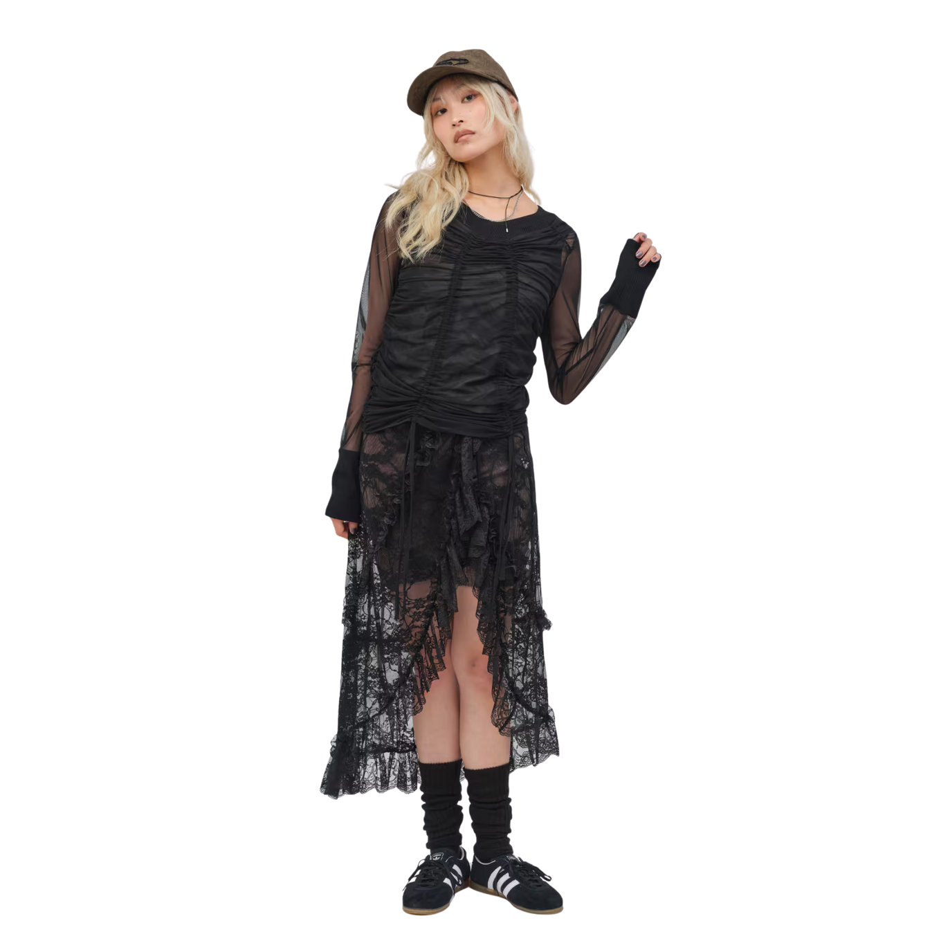 ATMOS PINK SEE-THROUGH LAYERED LS T-SHIRT