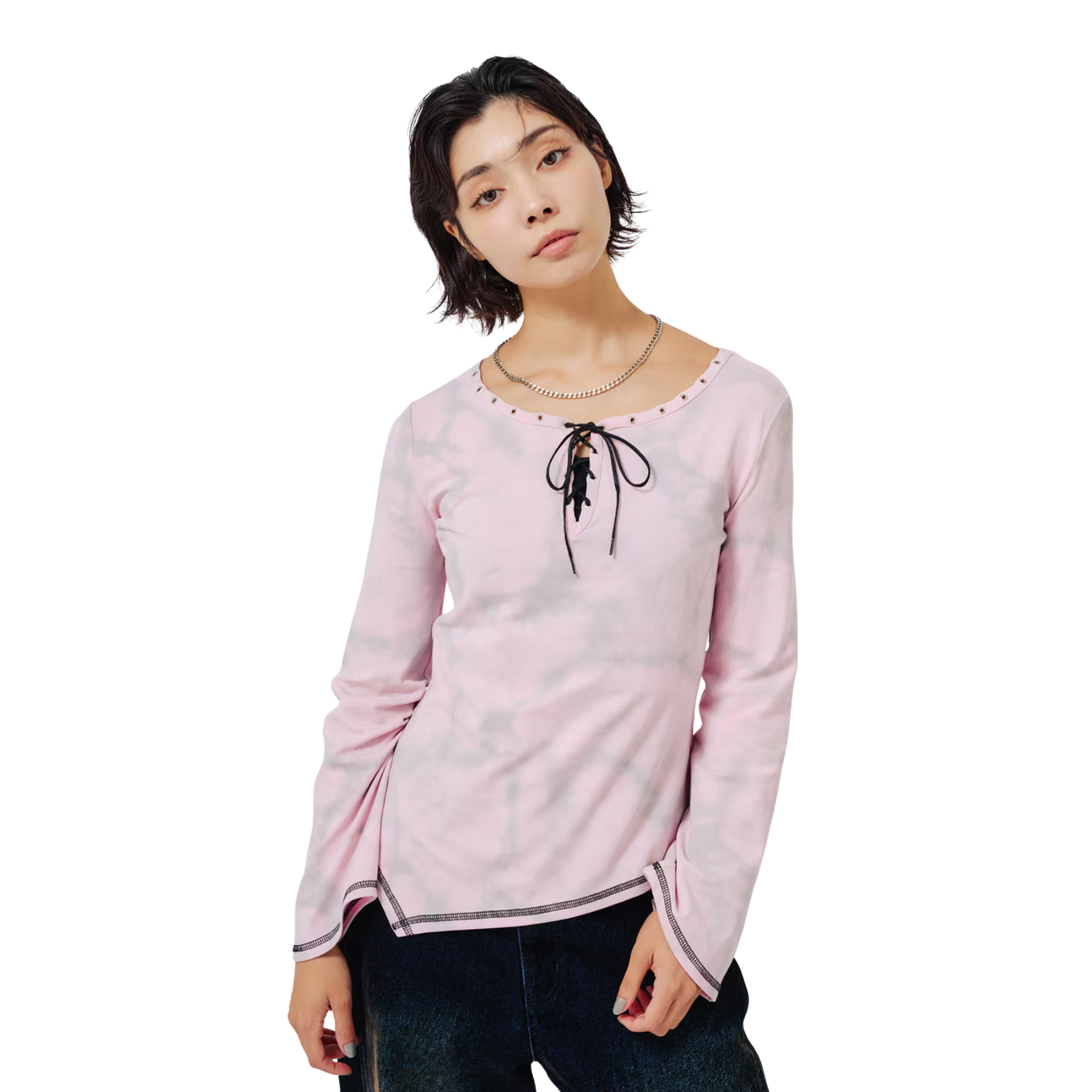 ATMOS PINK LACE-UP TOP