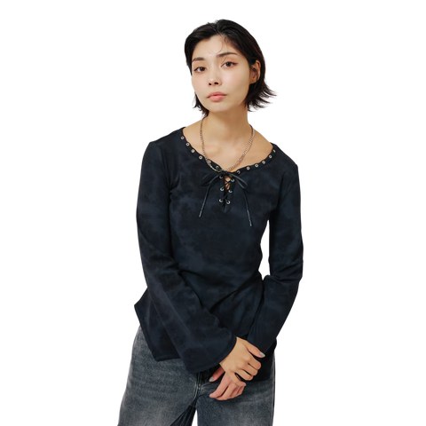 ATMOS PINK LACE-UP TOP