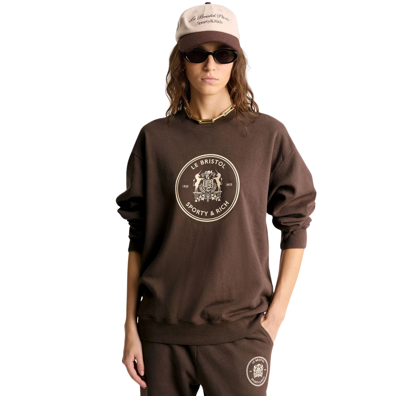 SPORTY & RICH BRISTOL CREST 100TH CREWNECK