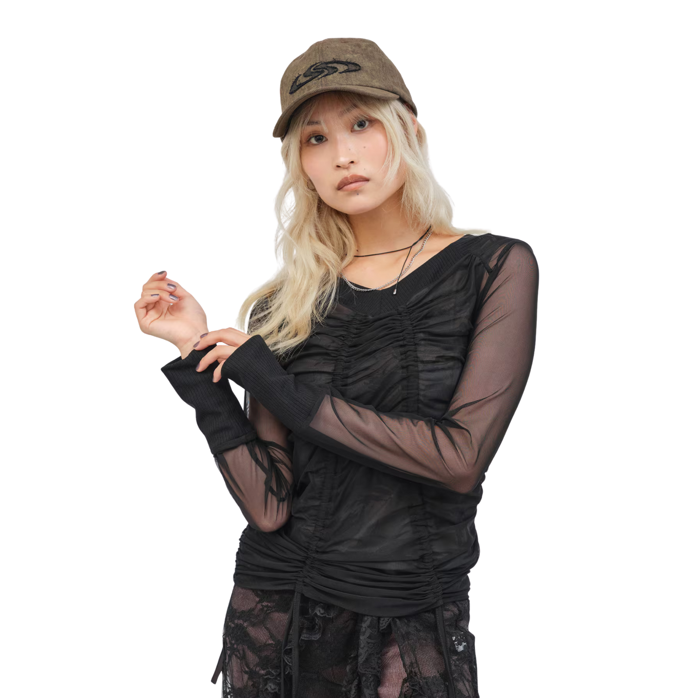 ATMOS PINK SEE-THROUGH LAYERED LS T-SHIRT