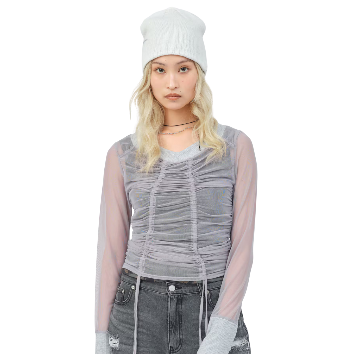 ATMOS PINK SEE-THROUGH LAYERED LS T-SHIRT