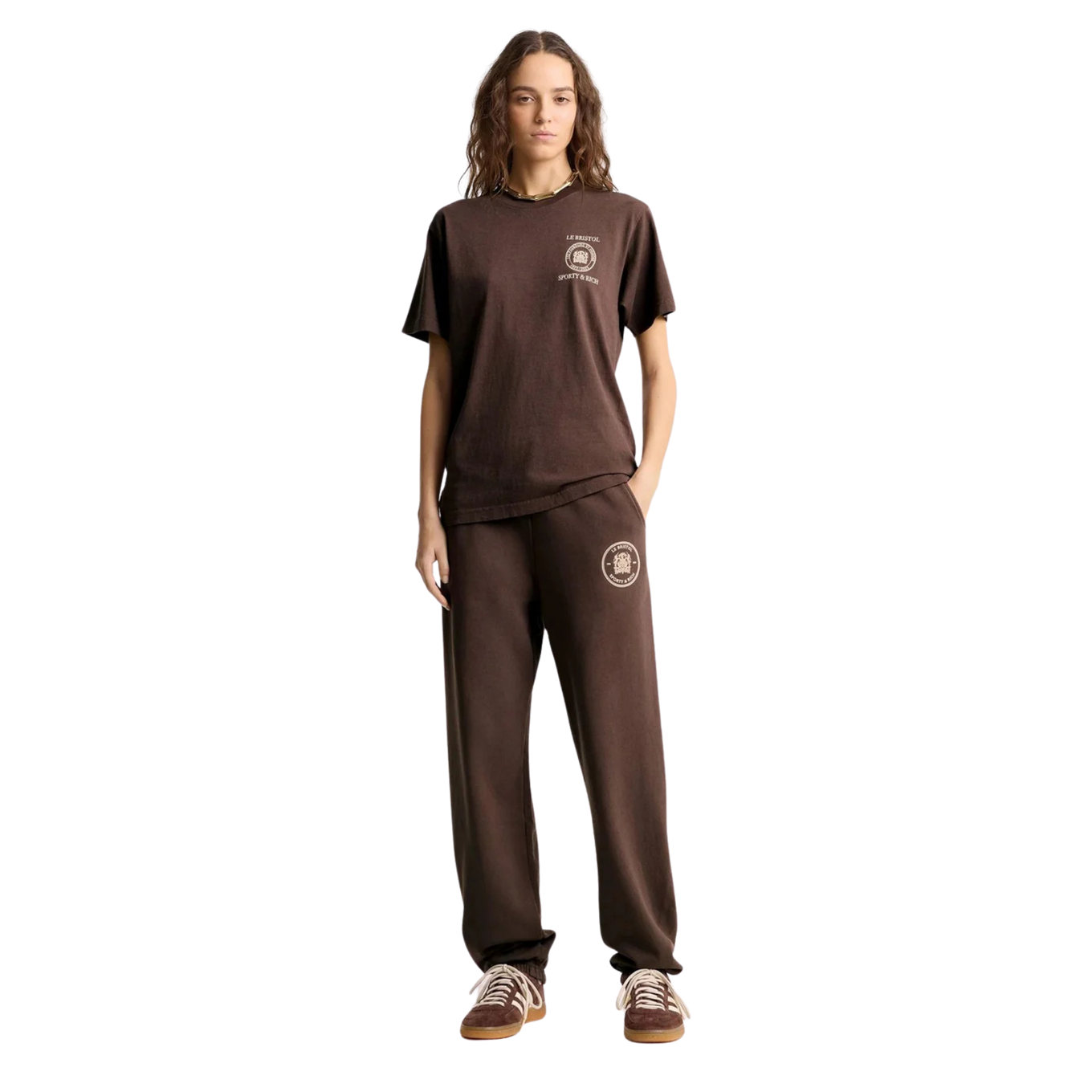 SPORTY & RICH CREST SEAL 100TH T-SHIRT