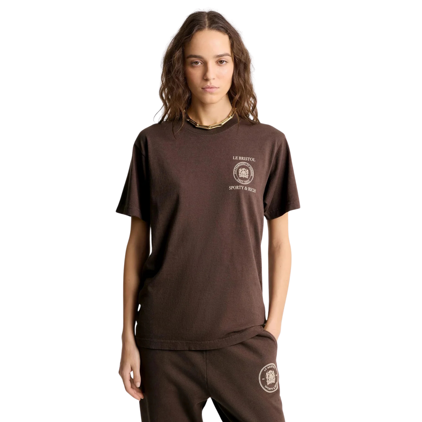 SPORTY & RICH CREST SEAL 100TH T-SHIRT