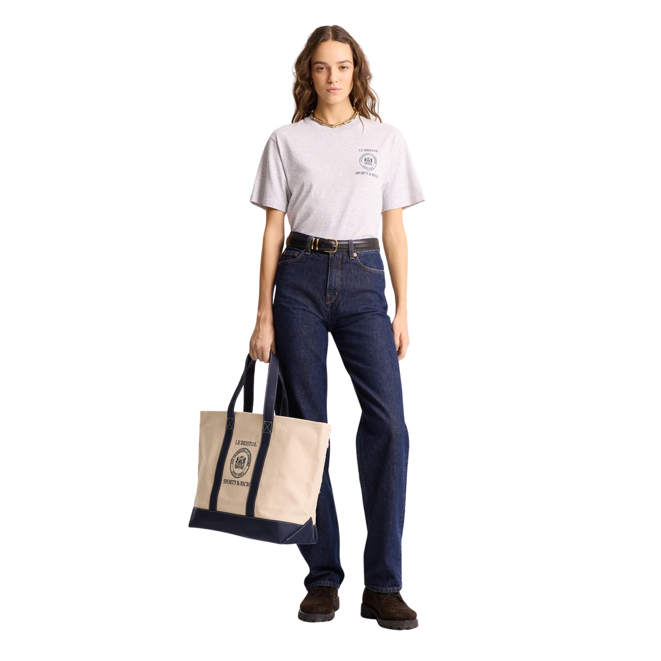 SPORTY & RICH CREST SEAL 100TH T-SHIRT