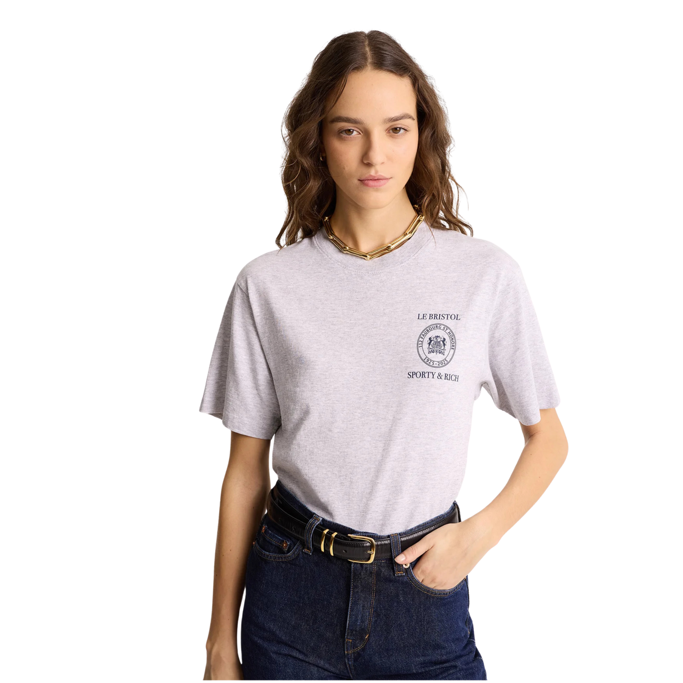 SPORTY & RICH CREST SEAL 100TH T-SHIRT
