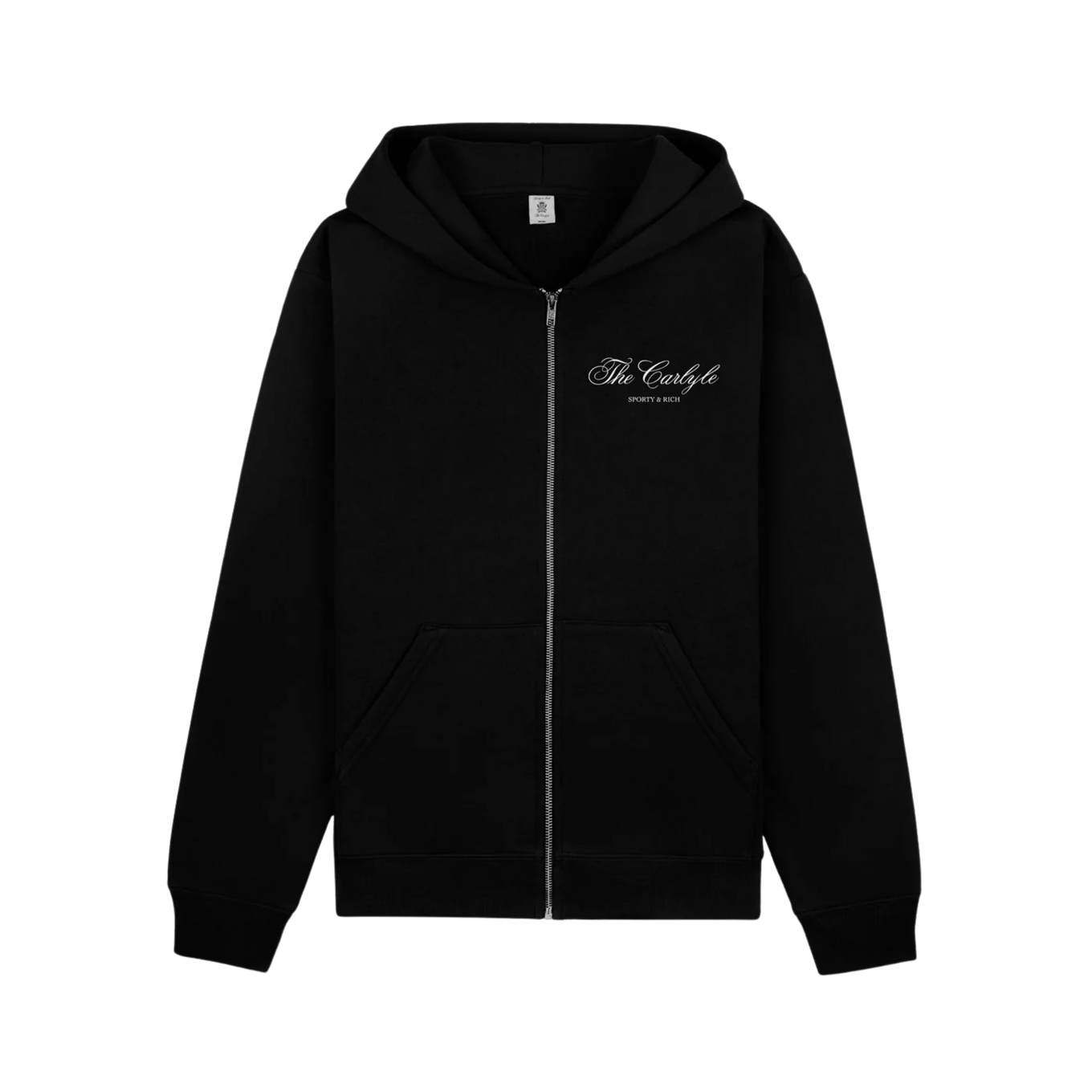 SPORTY & RICH THE CARLYLE SOUVENIR ZIPPER HOODIE