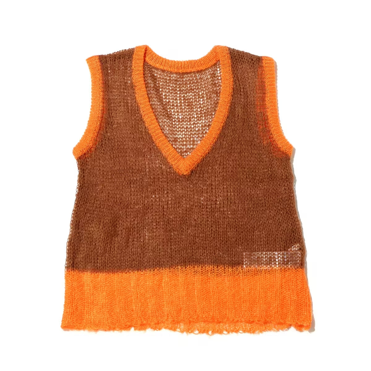 ATMOS PINK MOHAIR STYLE OPENWORK KNIT VEST