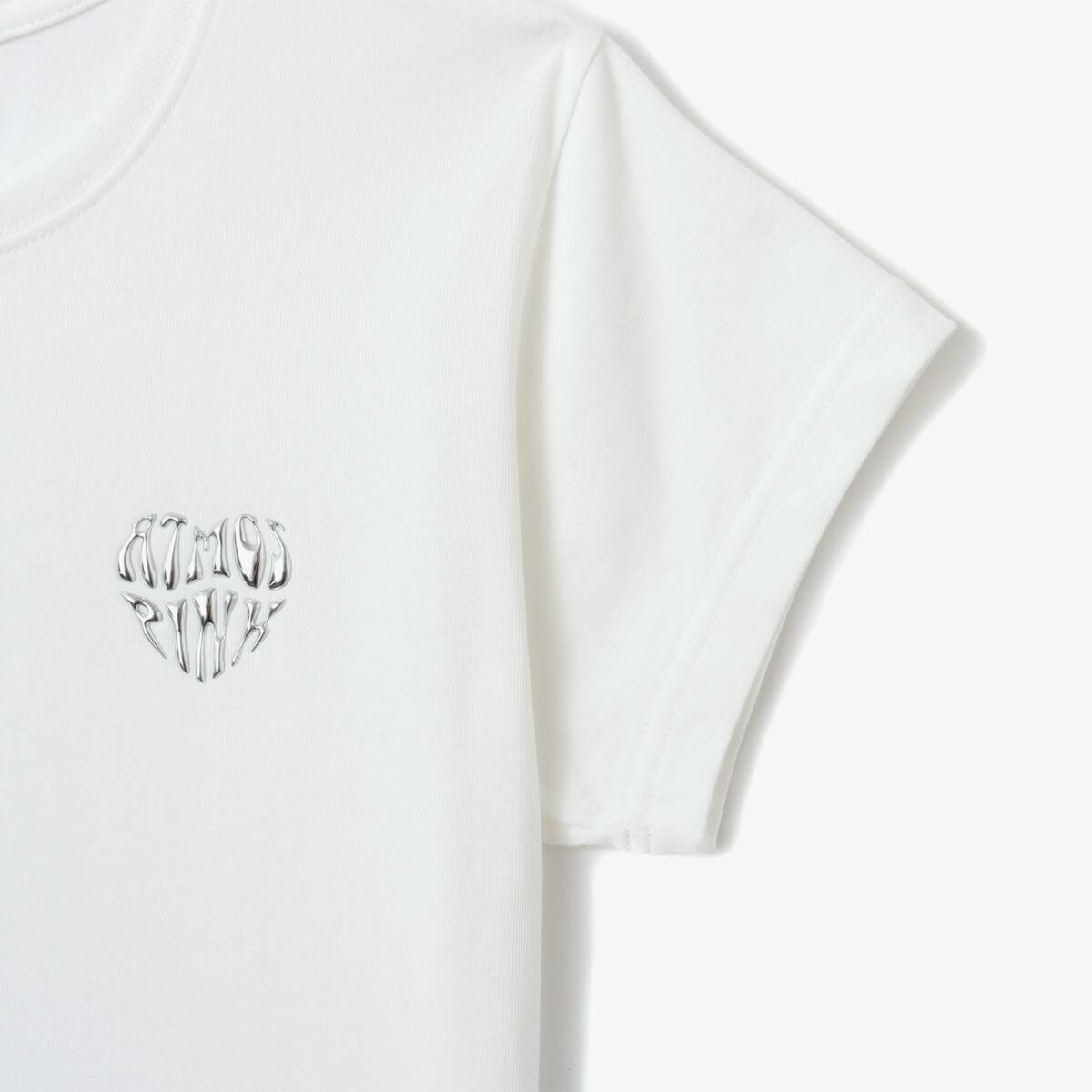 ATMOS PINK METALIC PRINT HEART LOGO T-SHIRT