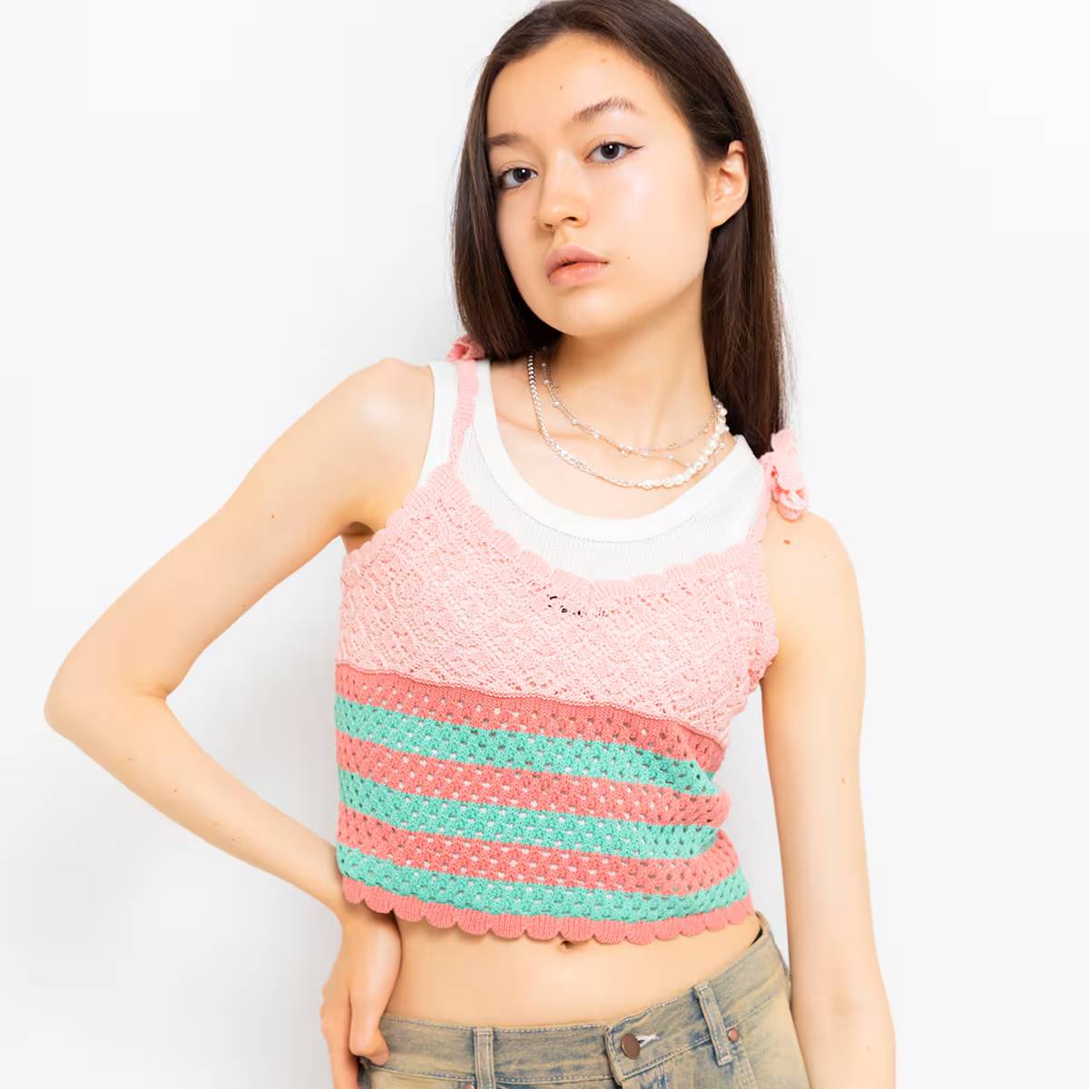 ATMOS PINK CROCHET BUSTIER