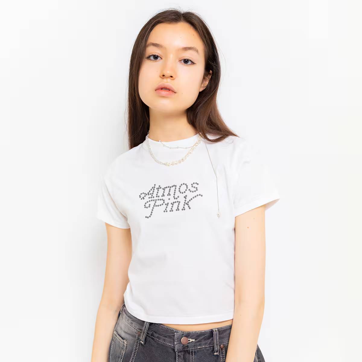 ATMOS PINK STUDS LOGO T-SHIRT