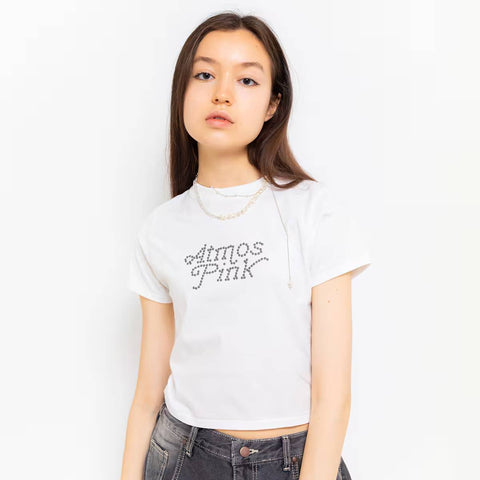 ATMOS PINK STUDS LOGO T-SHIRT