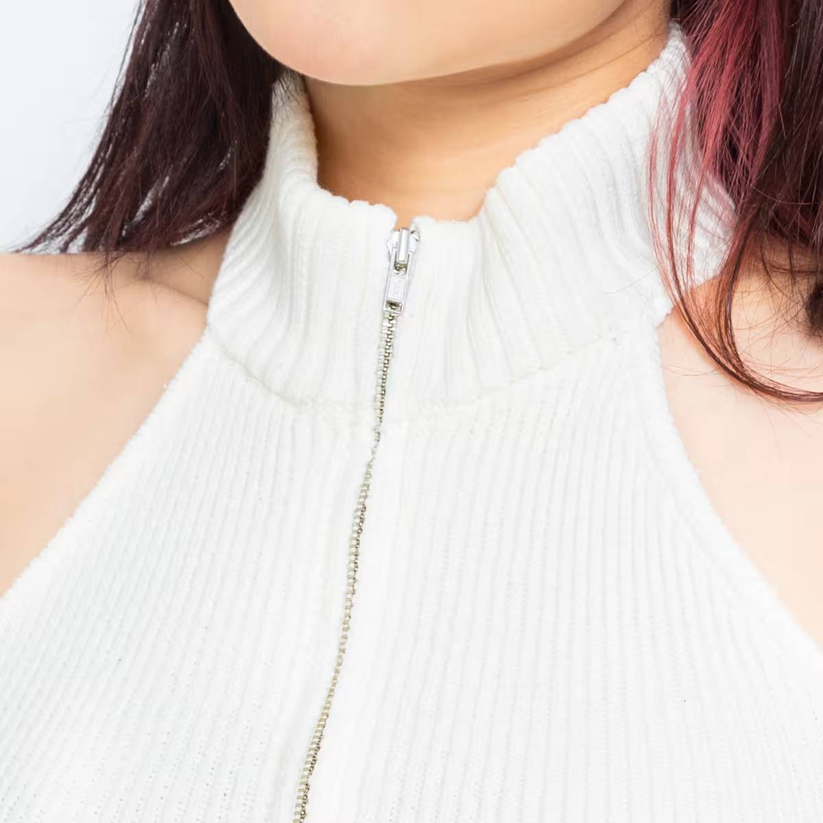 ATMOS PINK CHOKER NECK KNIT TOP