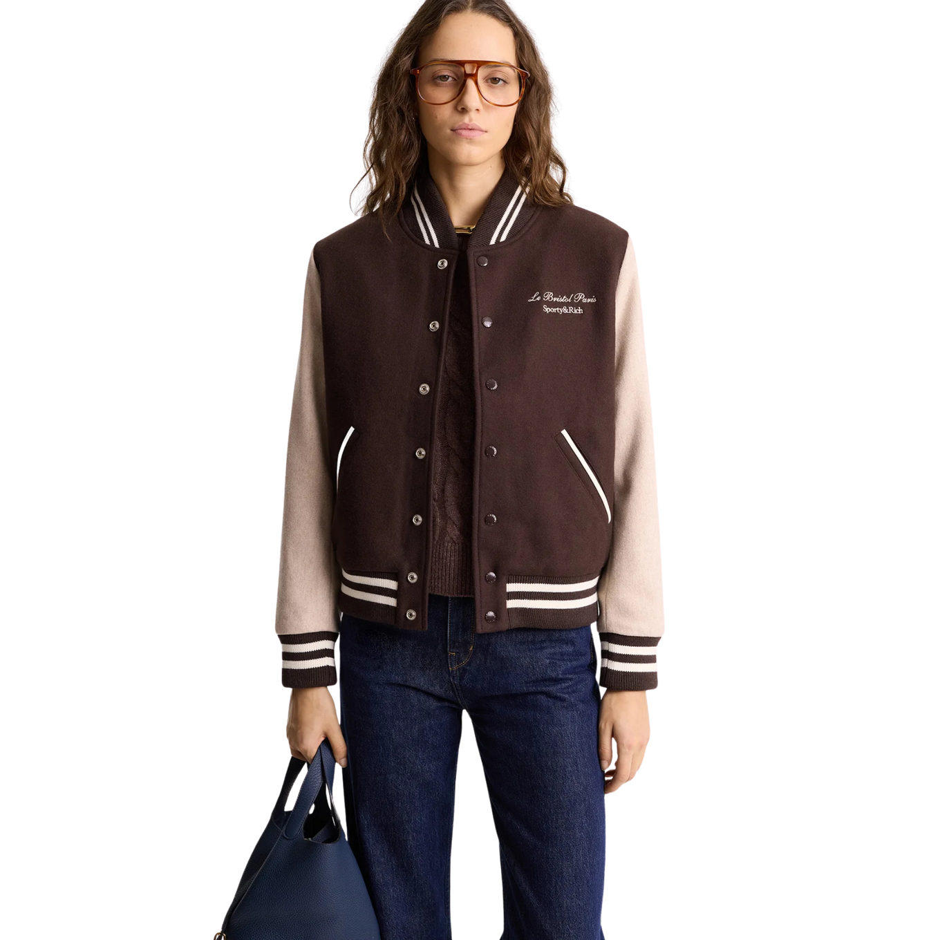 SPORTY & RICH FAUBOURG WOOL VARSITY JACKET