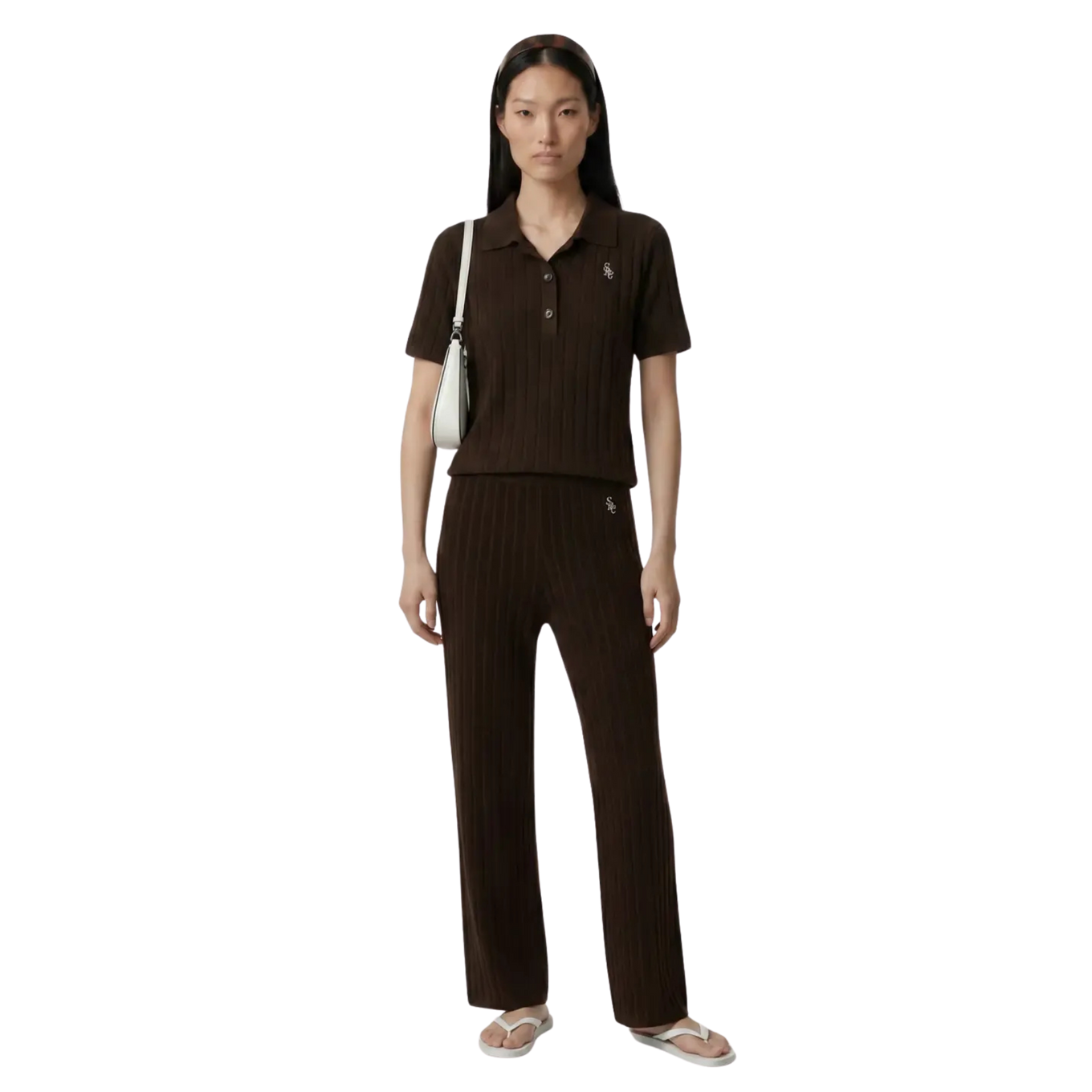 SPORTY & RICH SRC RIBBED TROUSERS
