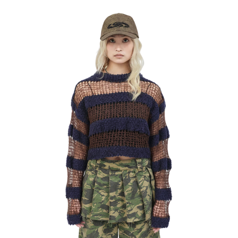 ATMOS PINK BORDER KNIT TOP