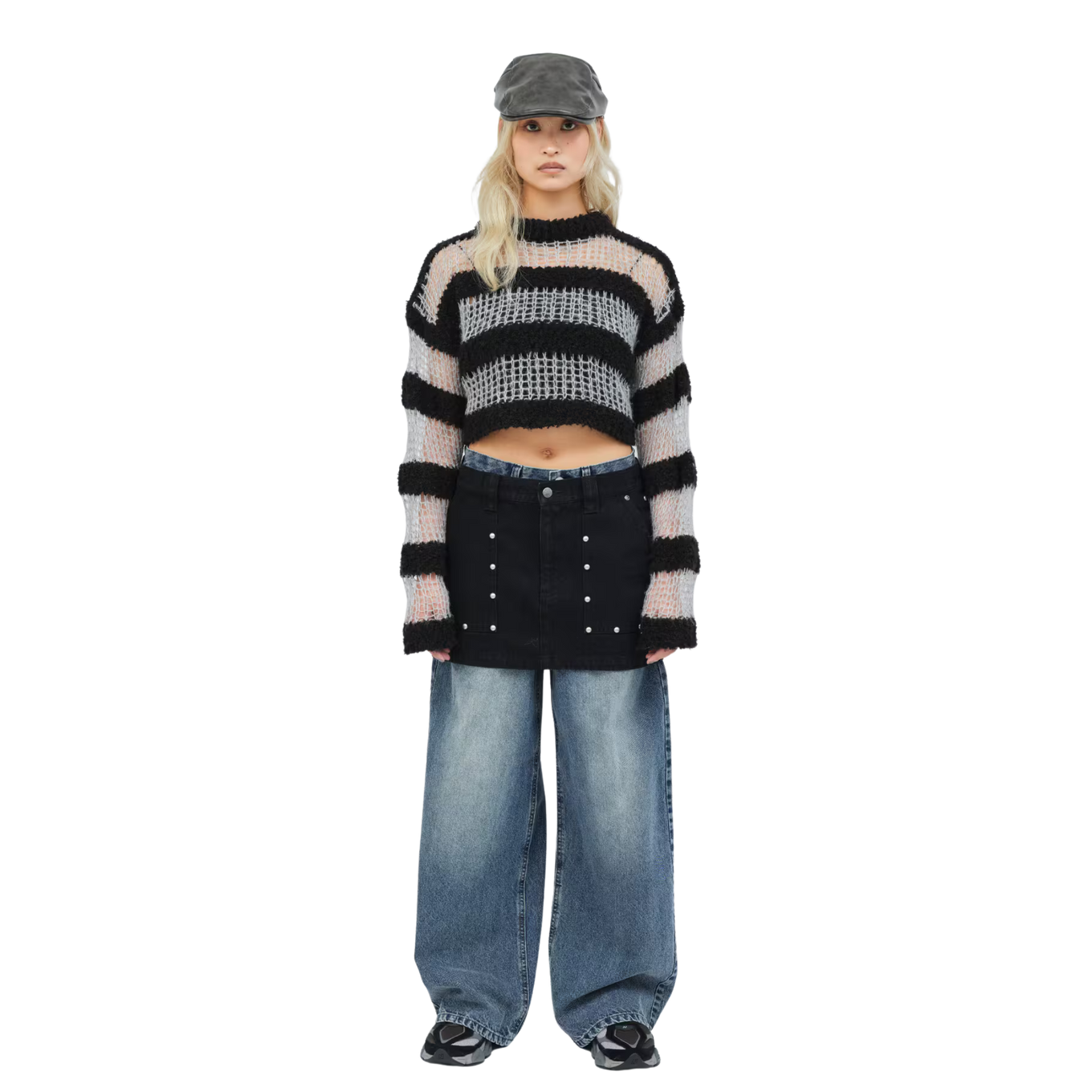 ATMOS PINK BORDER KNIT TOP