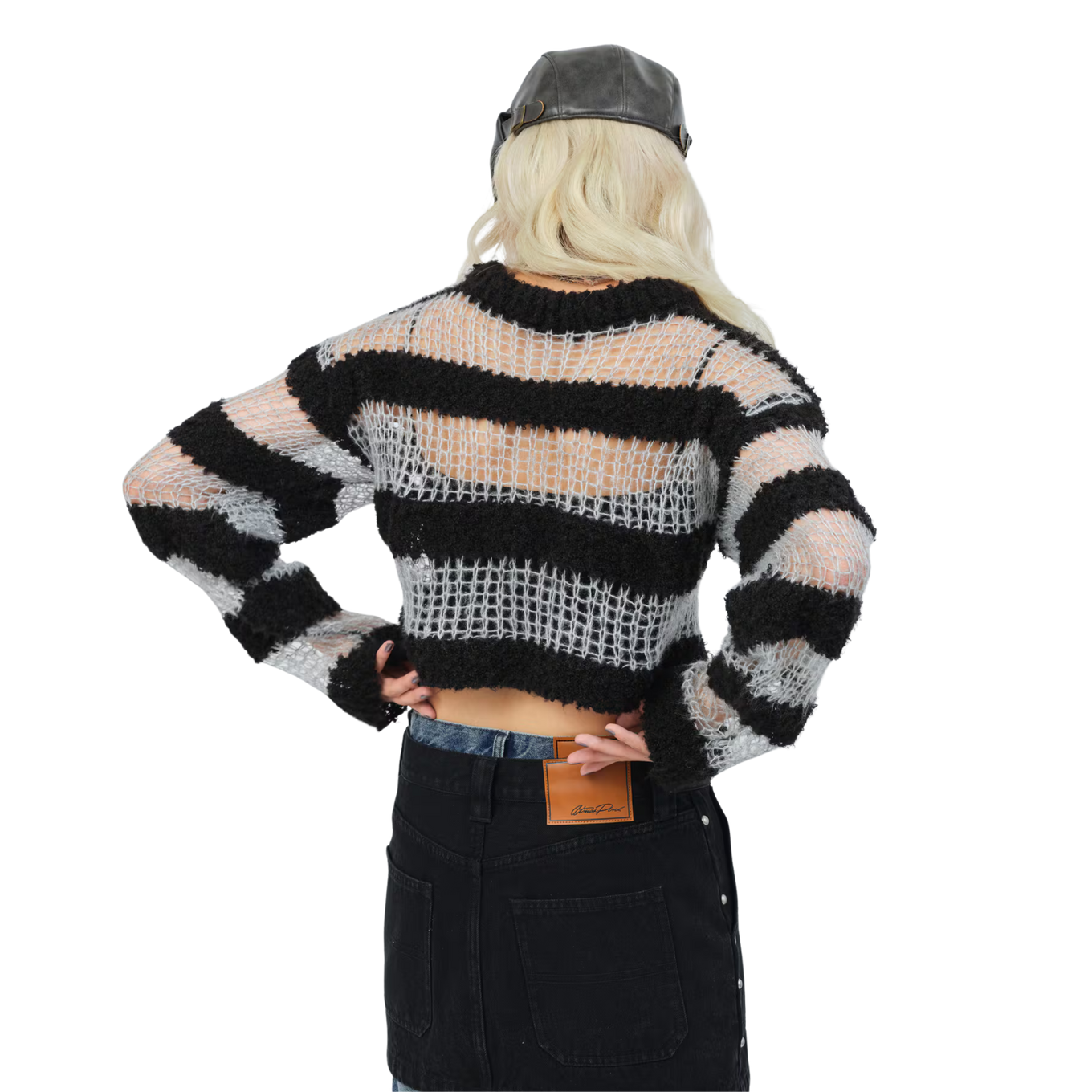 ATMOS PINK BORDER KNIT TOP