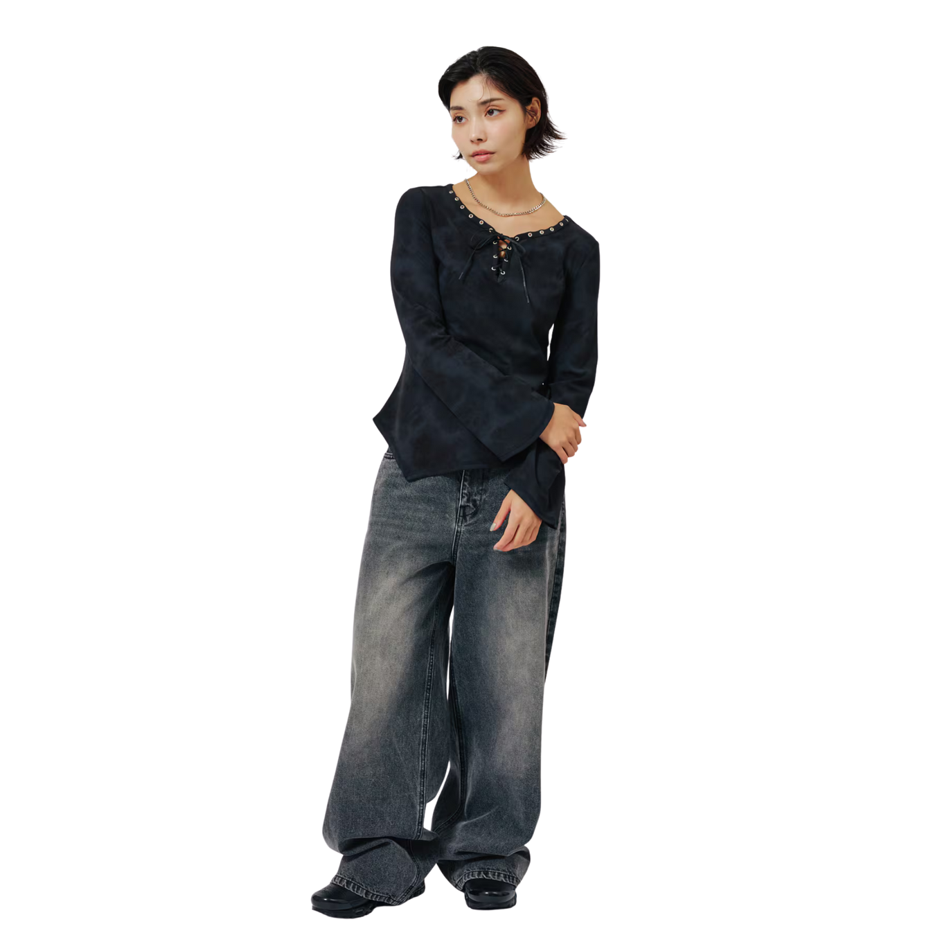 ATMOS PINK LACE-UP TOP