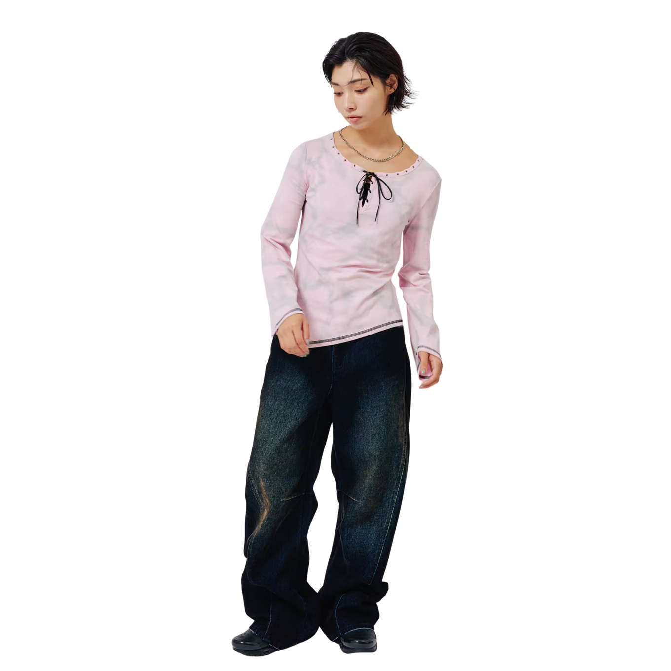 ATMOS PINK LACE-UP TOP