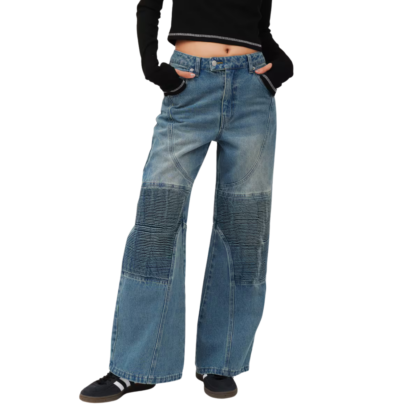 ATMOS PINK BIKER DENIM PANTS