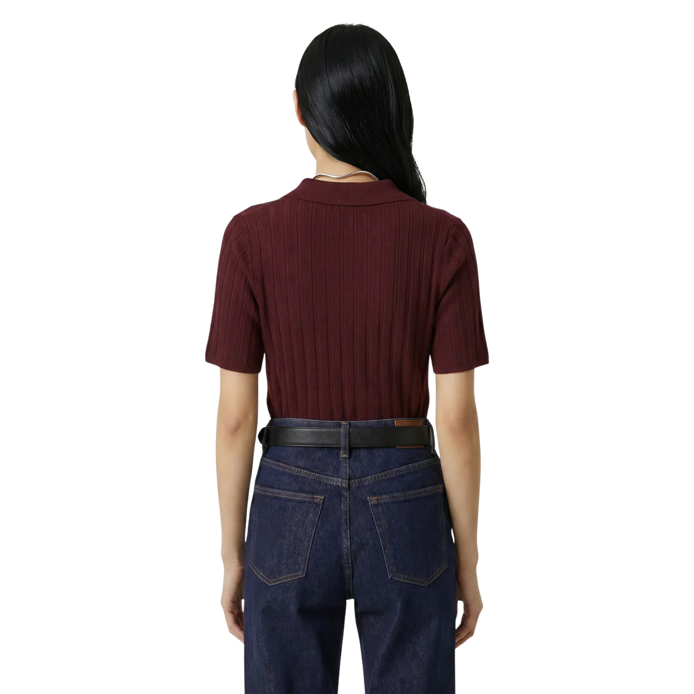 SPORTY & RICH SRC RIBBED POLO