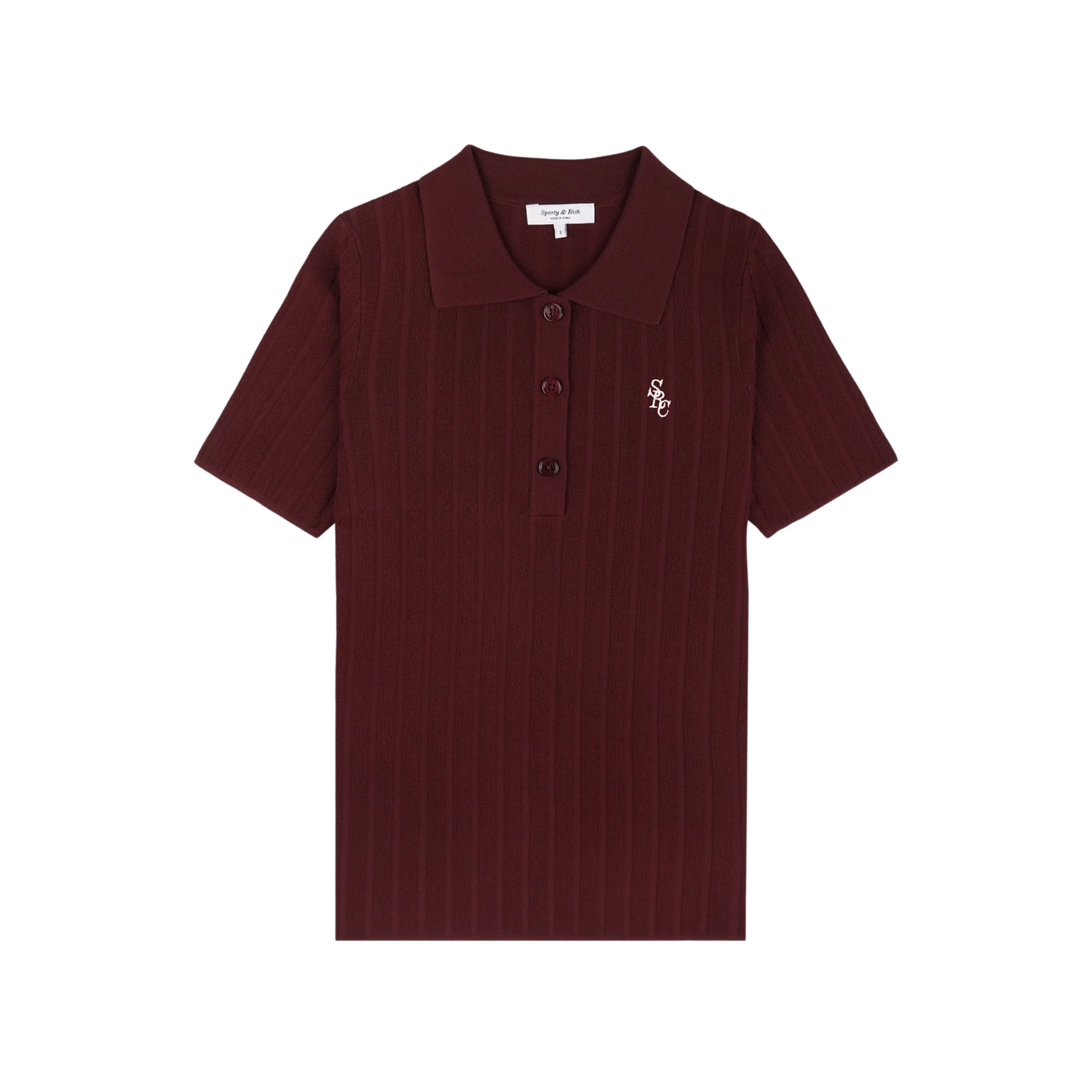 SPORTY & RICH SRC RIBBED POLO