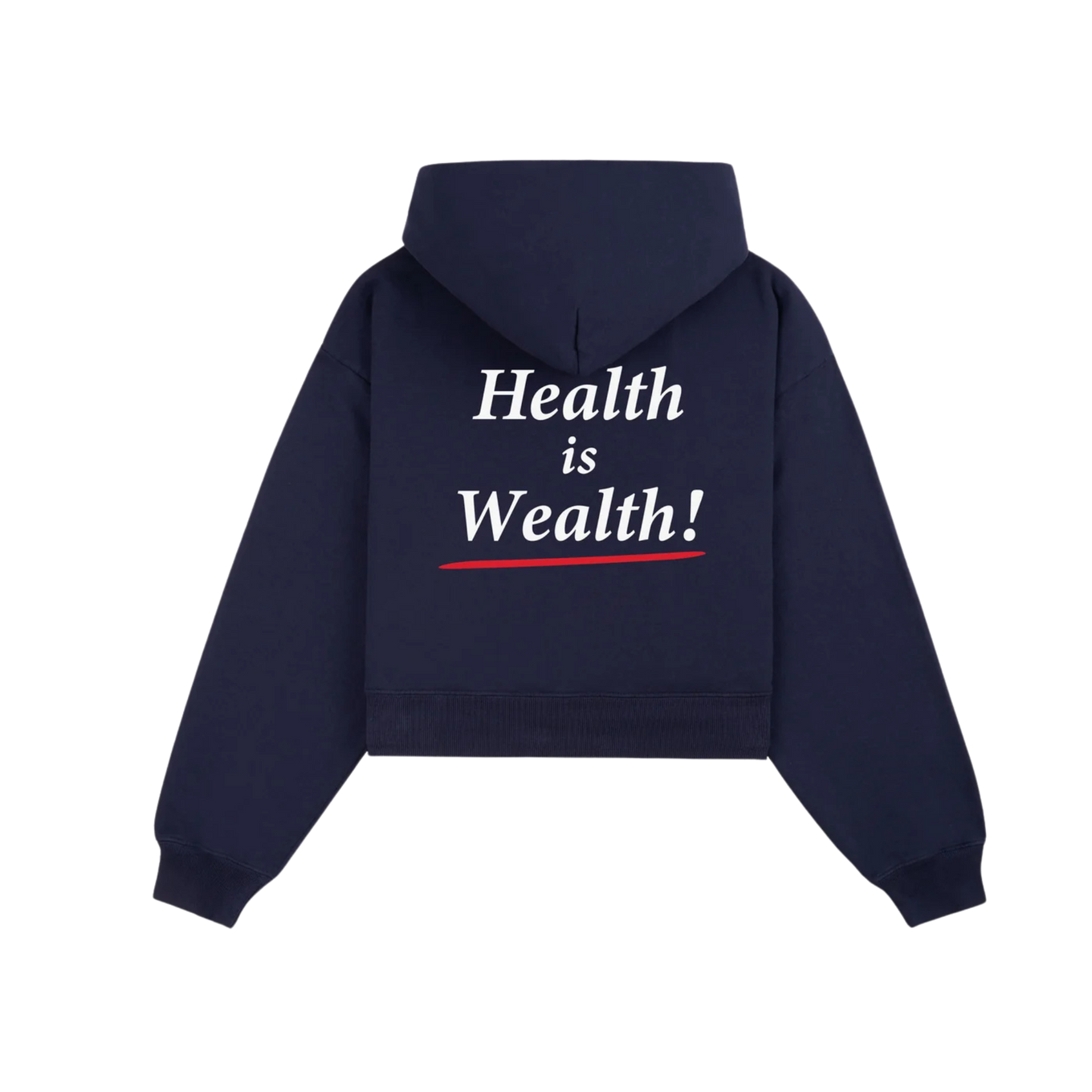 SPORTY & RICH HEALTH IS WEALTH CROPPED HOODIE