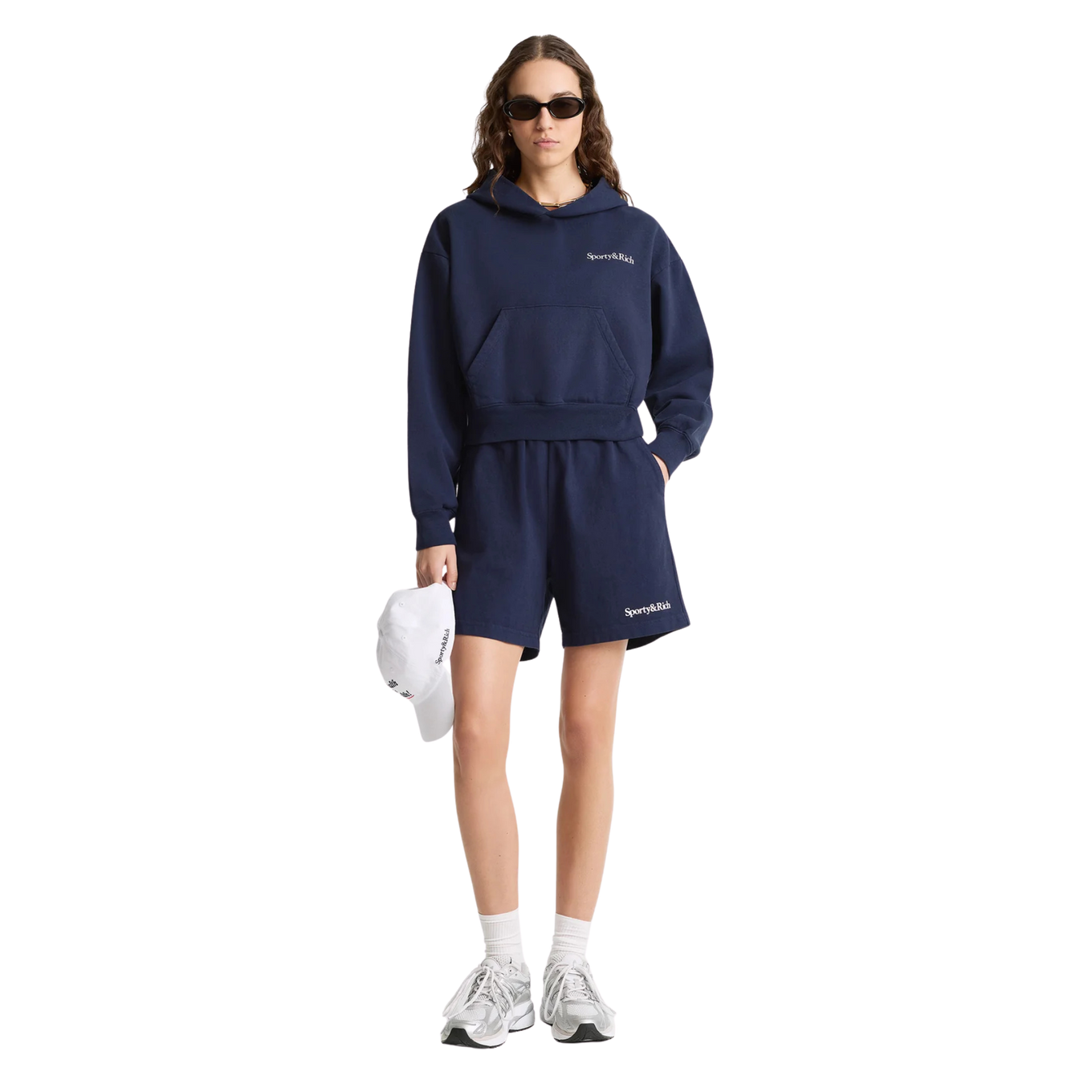 SPORTY & RICH HEALTH IS WEALTH CROPPED HOODIE