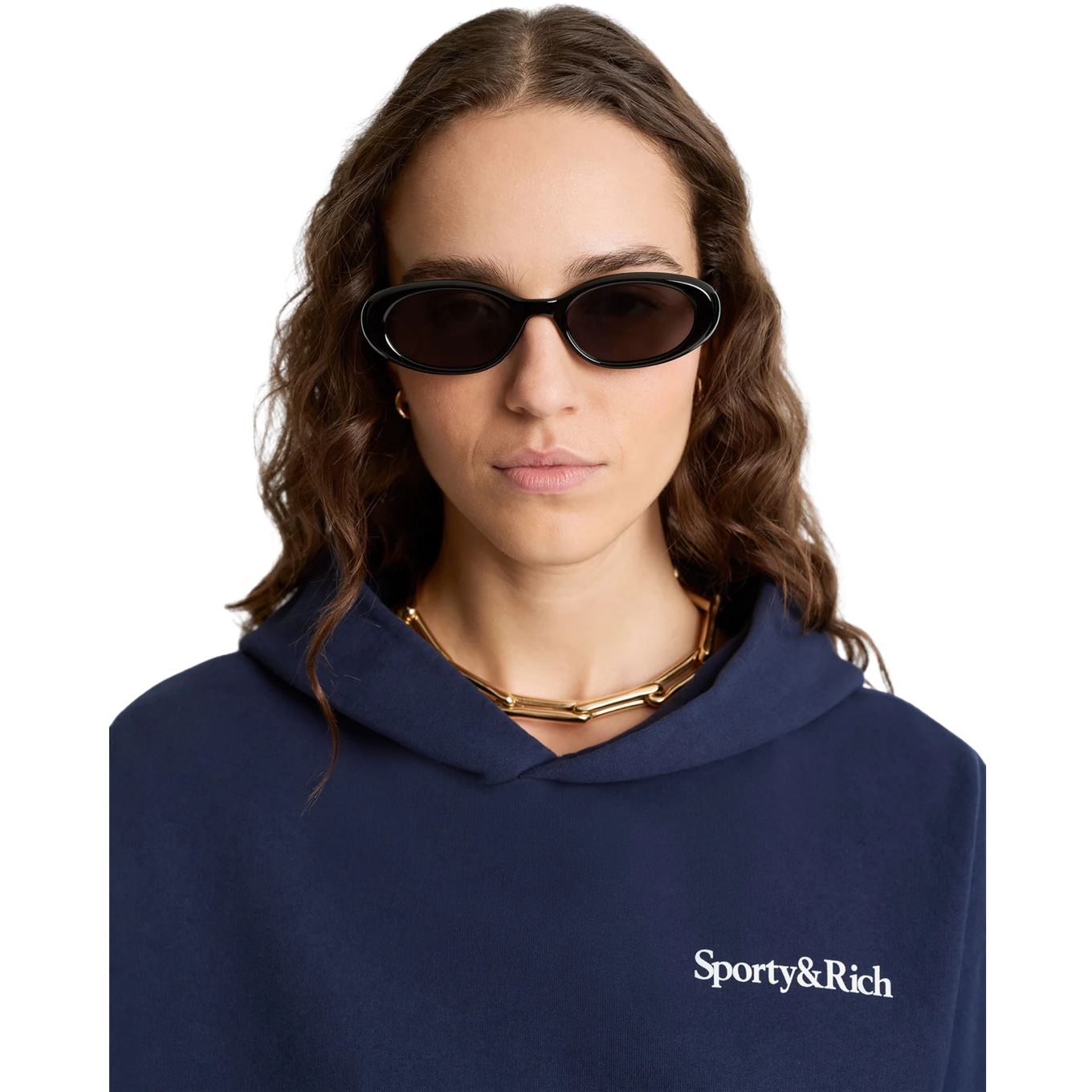 SPORTY & RICH HEALTH IS WEALTH CROPPED HOODIE
