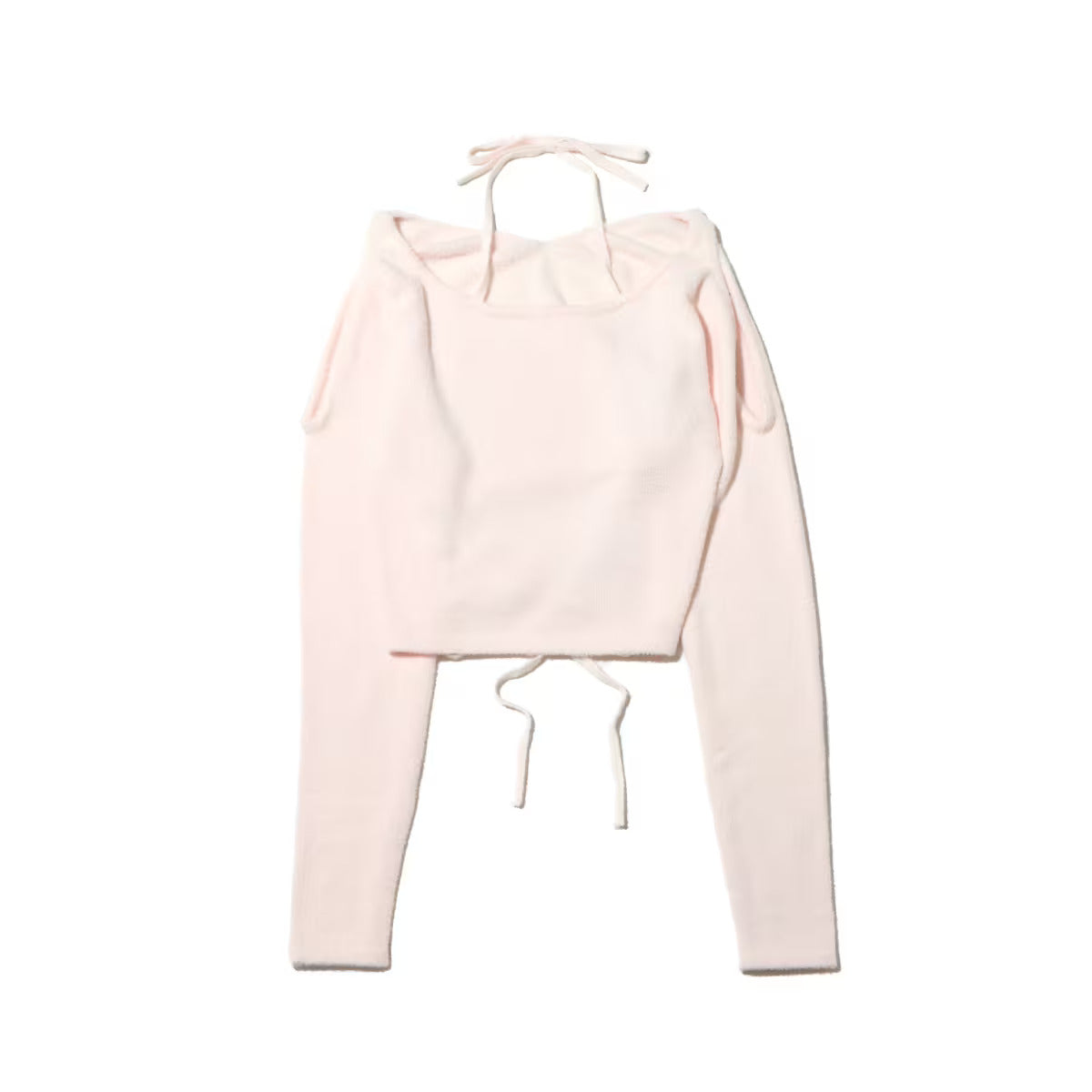 ATMOS PINK BACK LACE-UP FEATHER KNIT